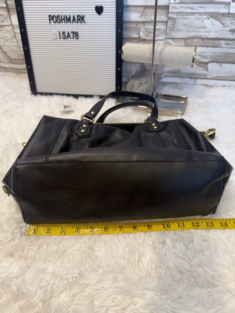 Coach Black Leather Campbell Satchel - Picture 13 of 16